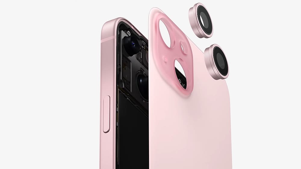 Die iPhone-15-Kamera in der Nahaufnahme.