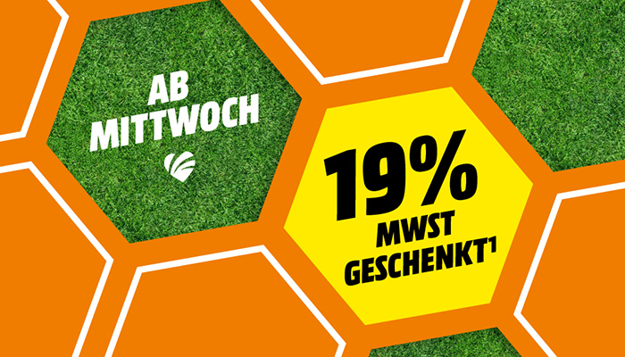 Spare als mySaturn-Kunde ab Mittwoch, dem 3. Juni 19% Mehrwertsteuer.