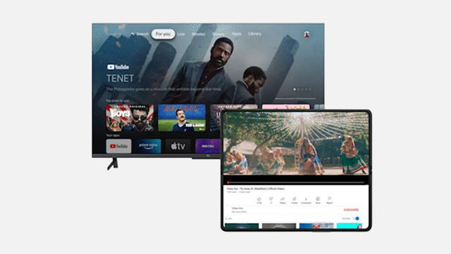 Smart TV & Tablet zeigen Entertainment Programm
