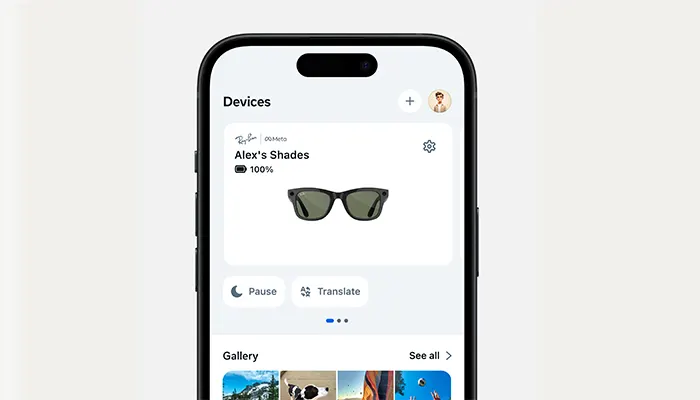 un telefono con l'applicazione di meta ai aperta