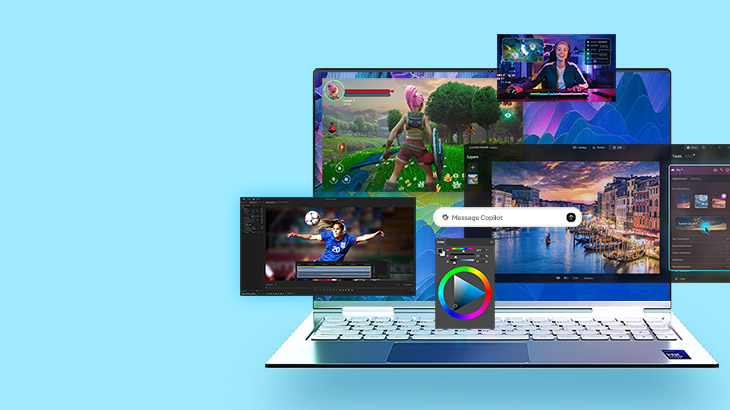 una serie di dispositivi notebook e schermate