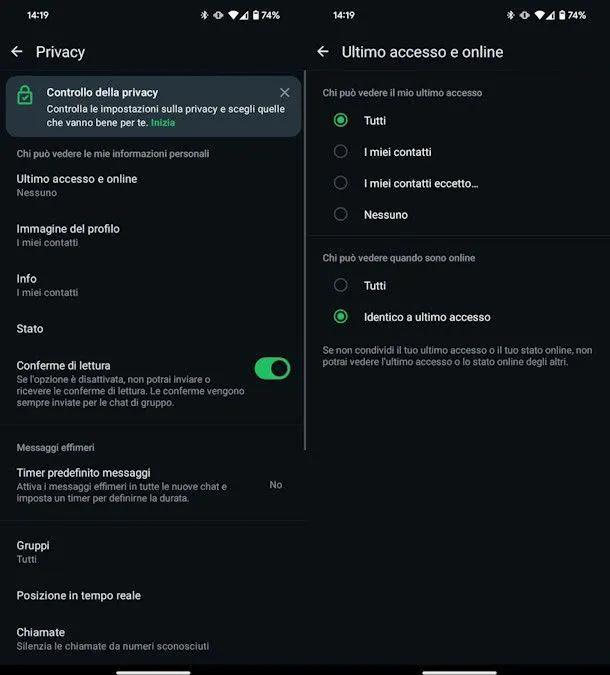 WhatsApp introduce il pallino verde