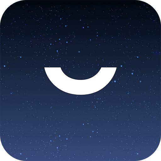 Sfondo blu notte con stelle. In primo piano, una forma concava bianca rivolta verso l'alto, simile a una luna crescente.