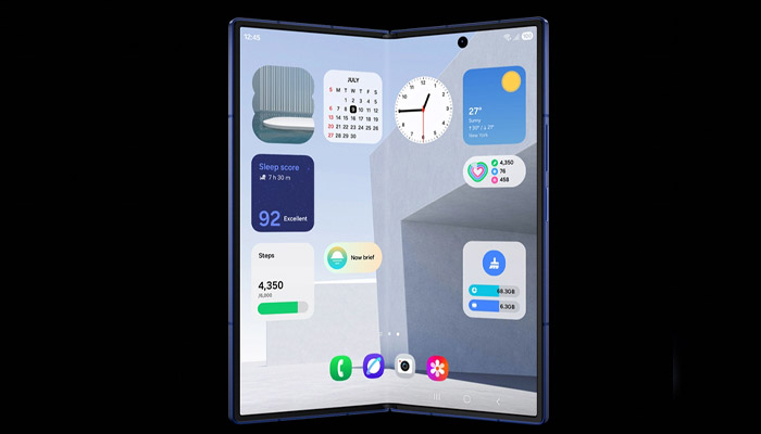 Schermata Samsung Galaxy Fold7 che mette in mostra la One UI 8