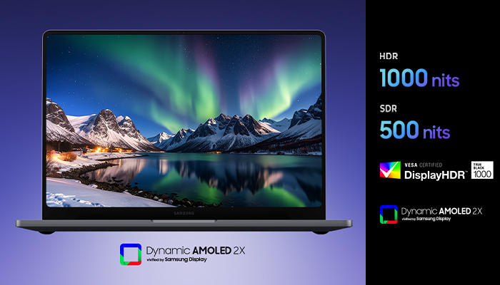 galaxy book 6 pro con schermata desktop e catatteristiche