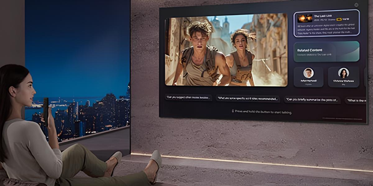 Una donna guarda la televisione 