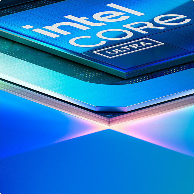 dettaglio processore intel core ultra su notebook copilot+ pc