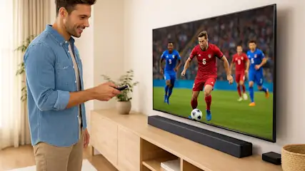 persona che attiva una soundbar