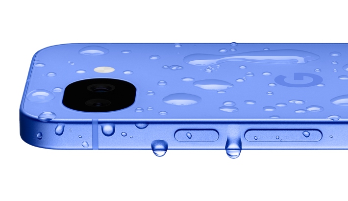 telegono google pixeel blu su sfondo bianco