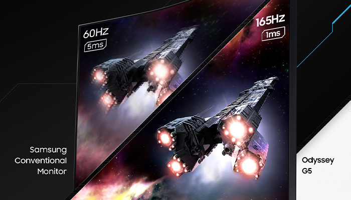 Refresh rate 165Hz e tempo di risposta 1ms Samsung Odyssey G5 - G55C