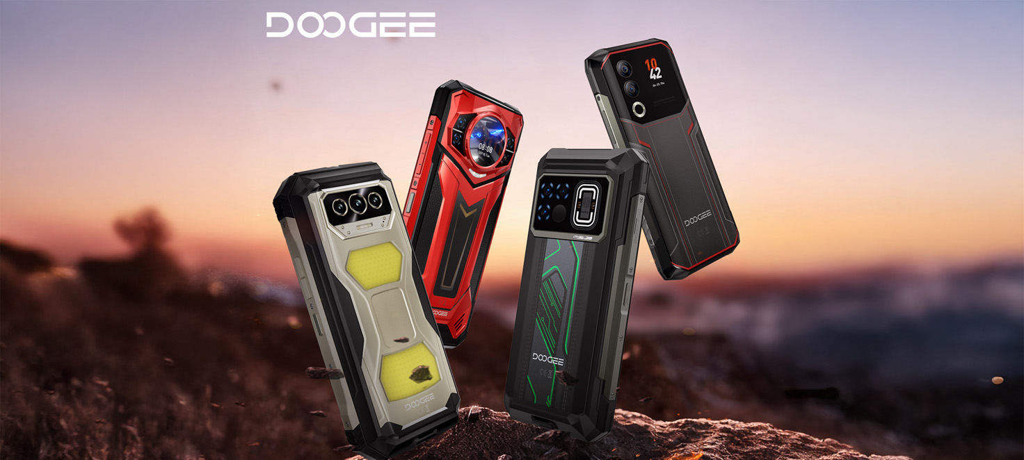 4 prodotti dookee con un paesaggio roccioso sullo sfondo