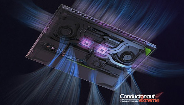 Una cpu astratta su sfondo blu scuro