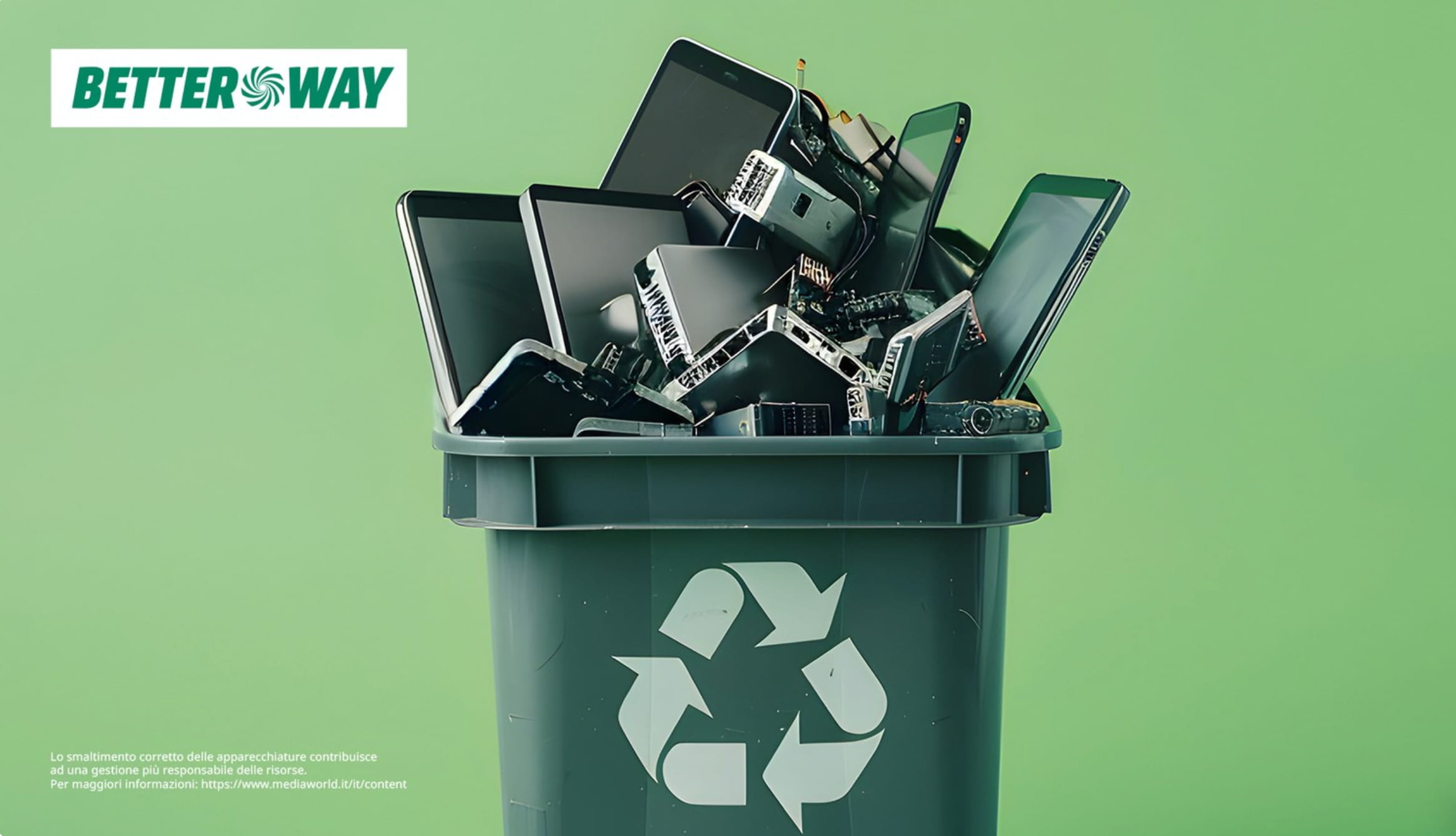 Su sfondo grigio, parti di computer: tastiere nere, scheda madre blu, cavi piatti e schermo di smartphone.