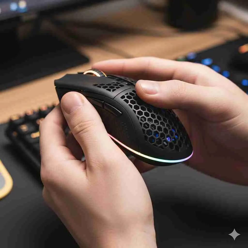 dettaglio di un mouse da gaming