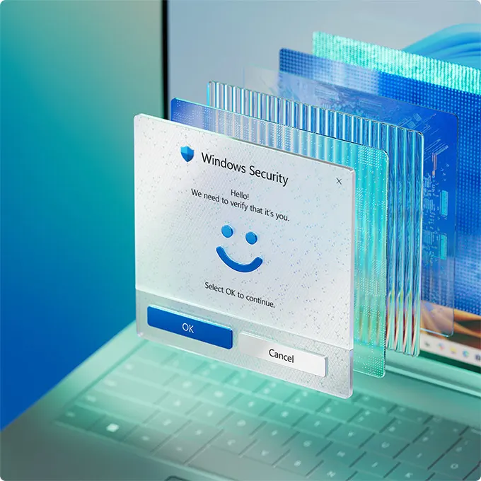 Accesso sicuro con riconoscimento facciale: verifica identità su Windows con tecnologia biometrica avanzata.