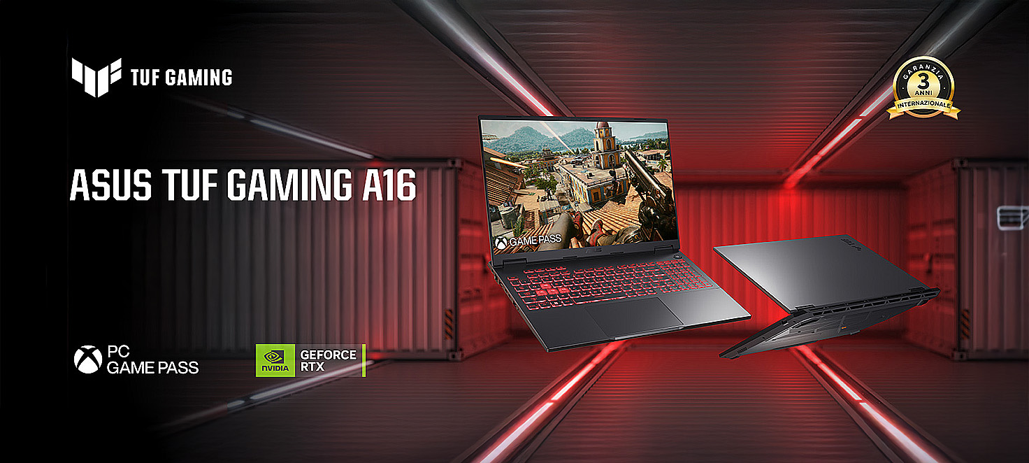 2 portatili asus su sfondo rosso