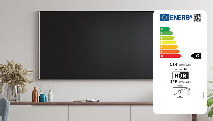 tv. display con etichetta energetica