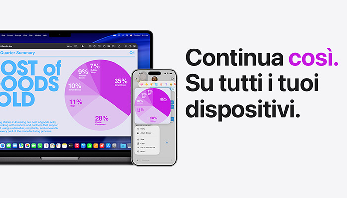 Immagine di un Macbook e di un iPhone con dei diagrammi sullo schermo