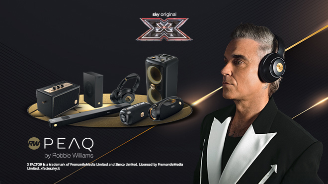 Robbie Williams, logo Peaq e logo X factor