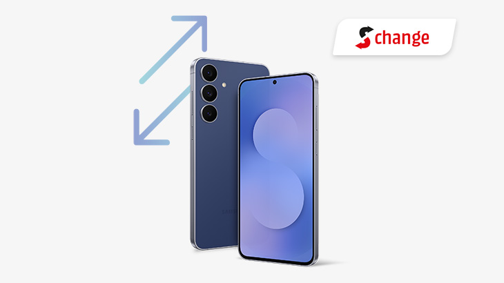 Galaxy S25 FE con logo schange 