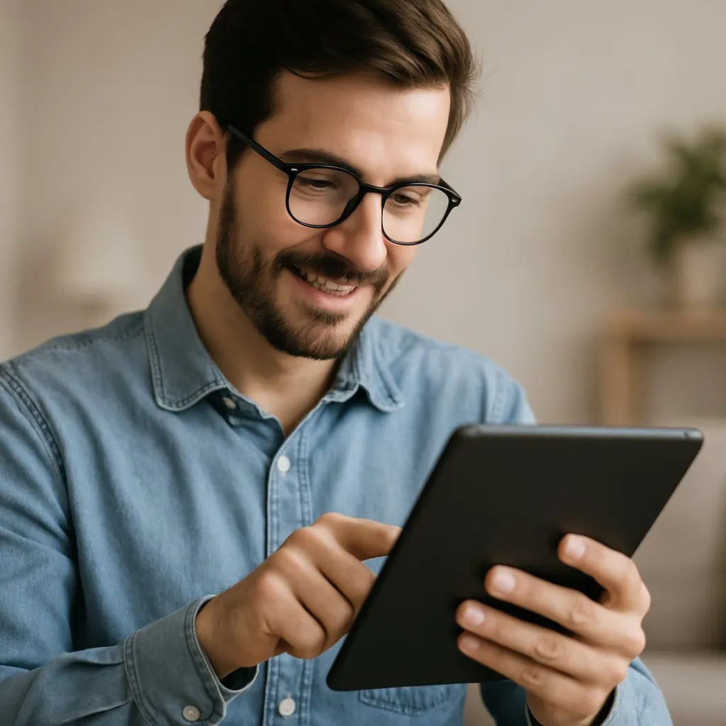 ragazzo che usa il tablet