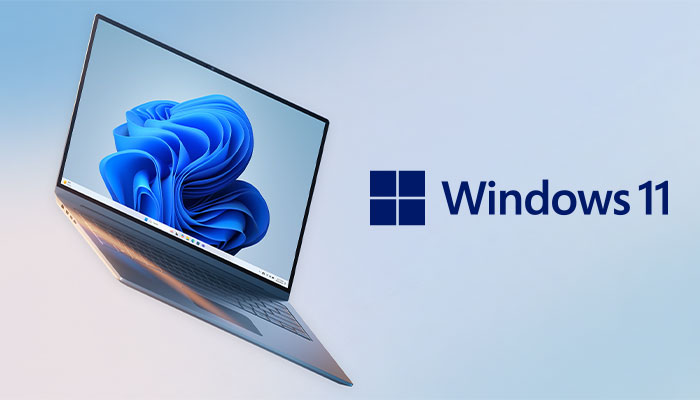 Un notebook su sfondo azzurro\rosa