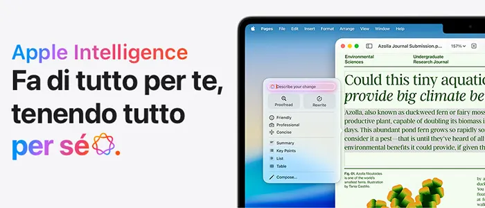 Una sezione di schermo del Mac