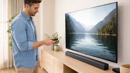 persona che attiva una soundbar