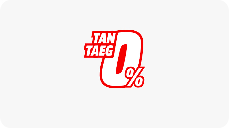 Logo rosso "TAN TAEG 0%" su sfondo bianco.