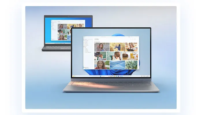 due notebook, uno in primo piano e l'altro dietro, dove sono mostrate schermate con immagini