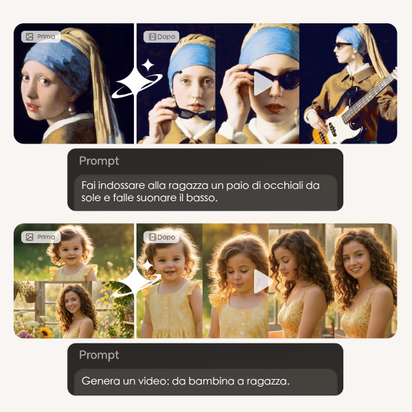 Screenshoot di video creati con AI