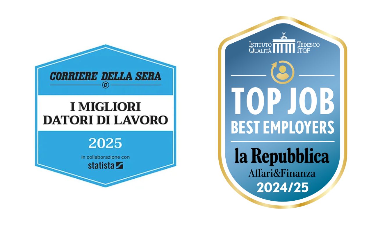 Due loghi affiancati: "Corriere della Sera" e "Top Job Best Employers - la Repubblica Affari&Finanza".