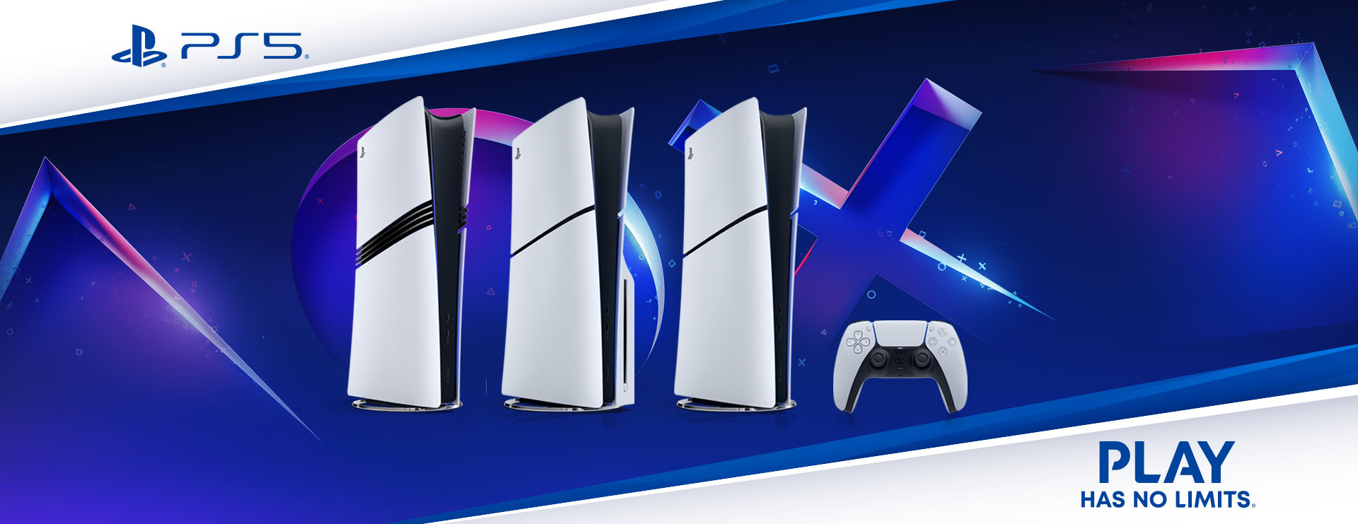 blackfriday playstation su uno sfondo astratto blu/rosa