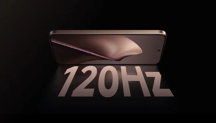 xiaomi rosaceo con 120Hz scritto sulla sua ombra su sfondo nero