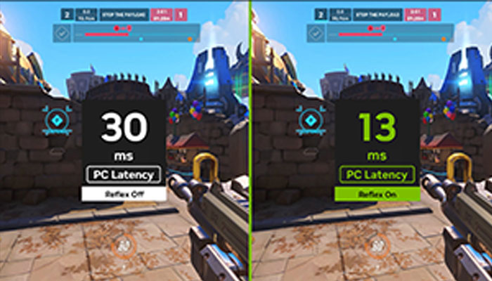 due schermate di confronto su un videogioco fps