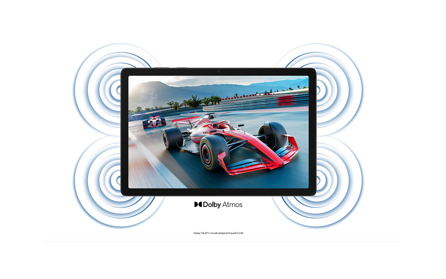 Galaxy Tab A11+ include altoparlanti quad (1,2 W).