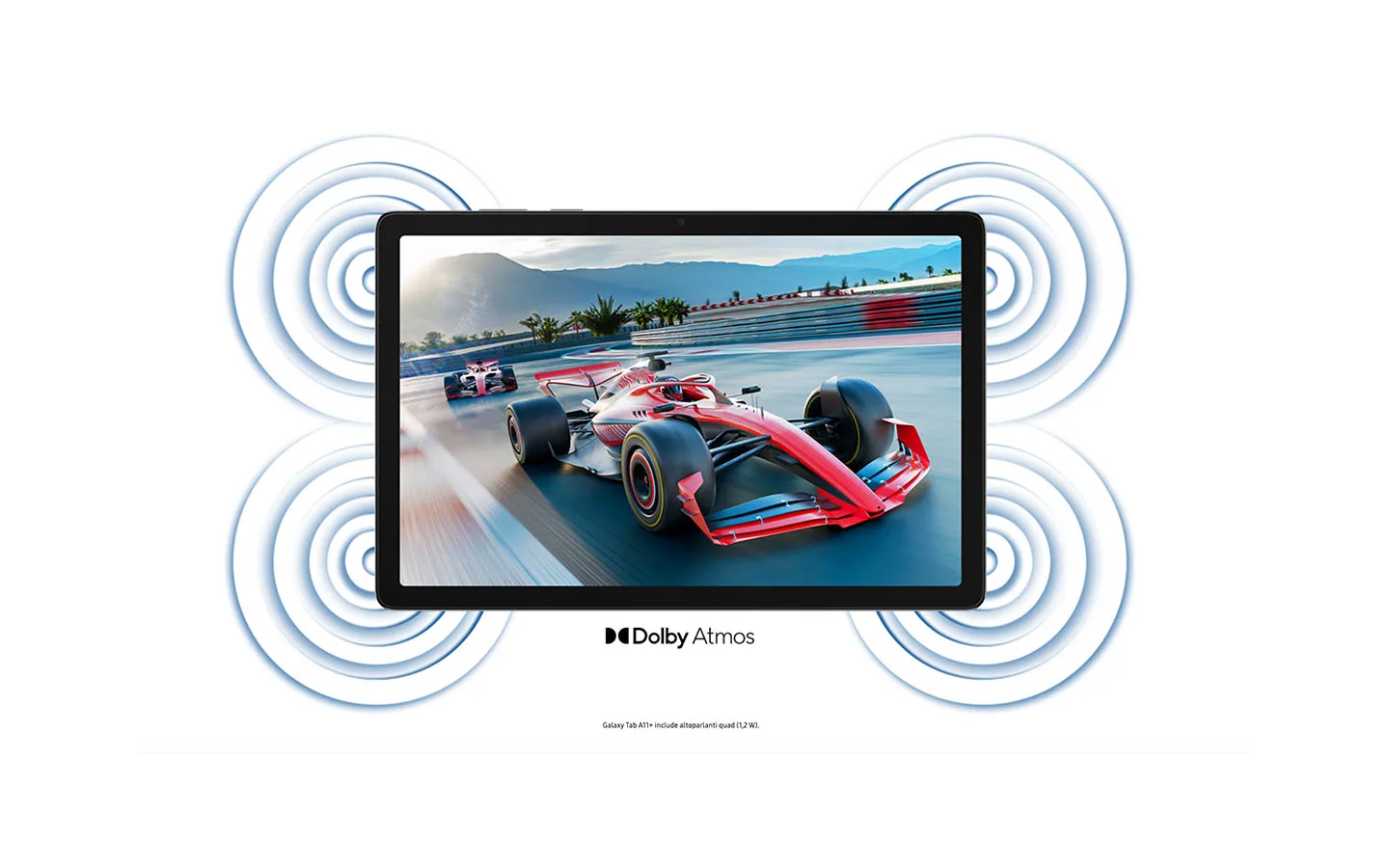 Galaxy Tab A11+ include altoparlanti quad (1,2 W).