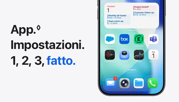 Un iPhone con delle icone APP sullo schermo