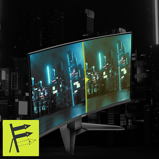 Monitor con differenza riduzione luce blu