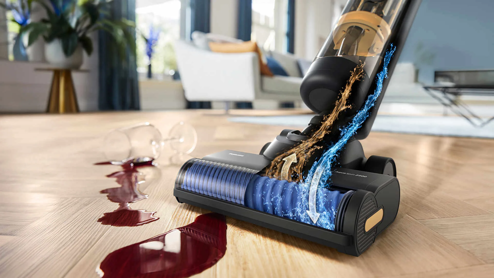 PHILIPS XW7264/11 7000 Series AquaTrio Steelstofzuiger 3 in 1 Geel