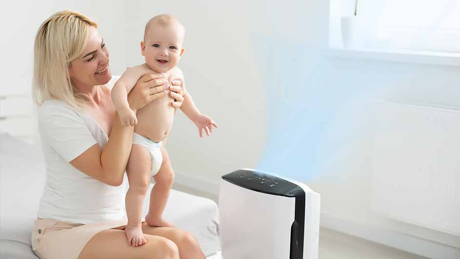 Wat is belangrijk voor een luchtbevochtiger op de babykamer