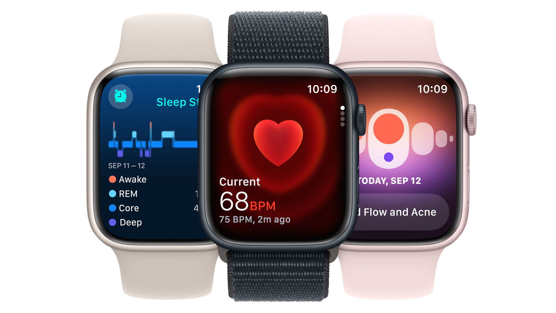 APPLE Watch Series 9 GPS 41 mm Zilver Aluminium Case/Stormblauw Sport