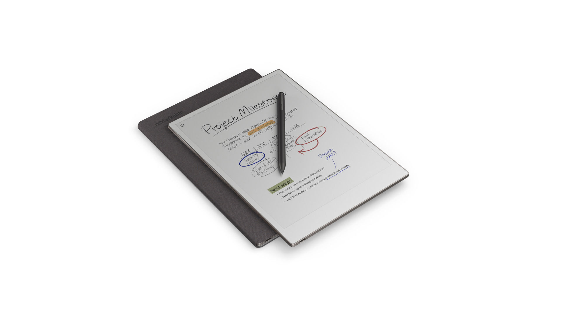 REMARKABLE Paper Pro + Marker Plus + Book Folio Pro Basalt E-ink