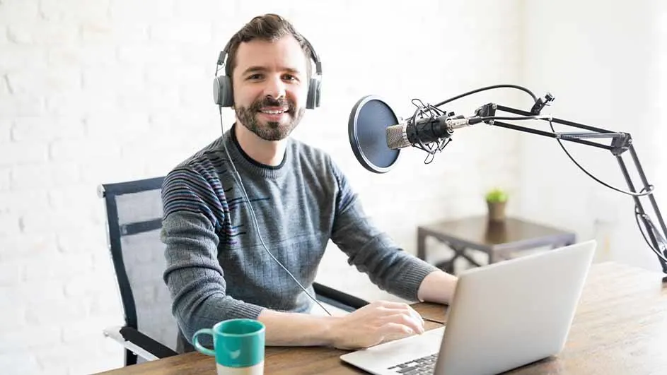 Podcast opnemen met laptop
