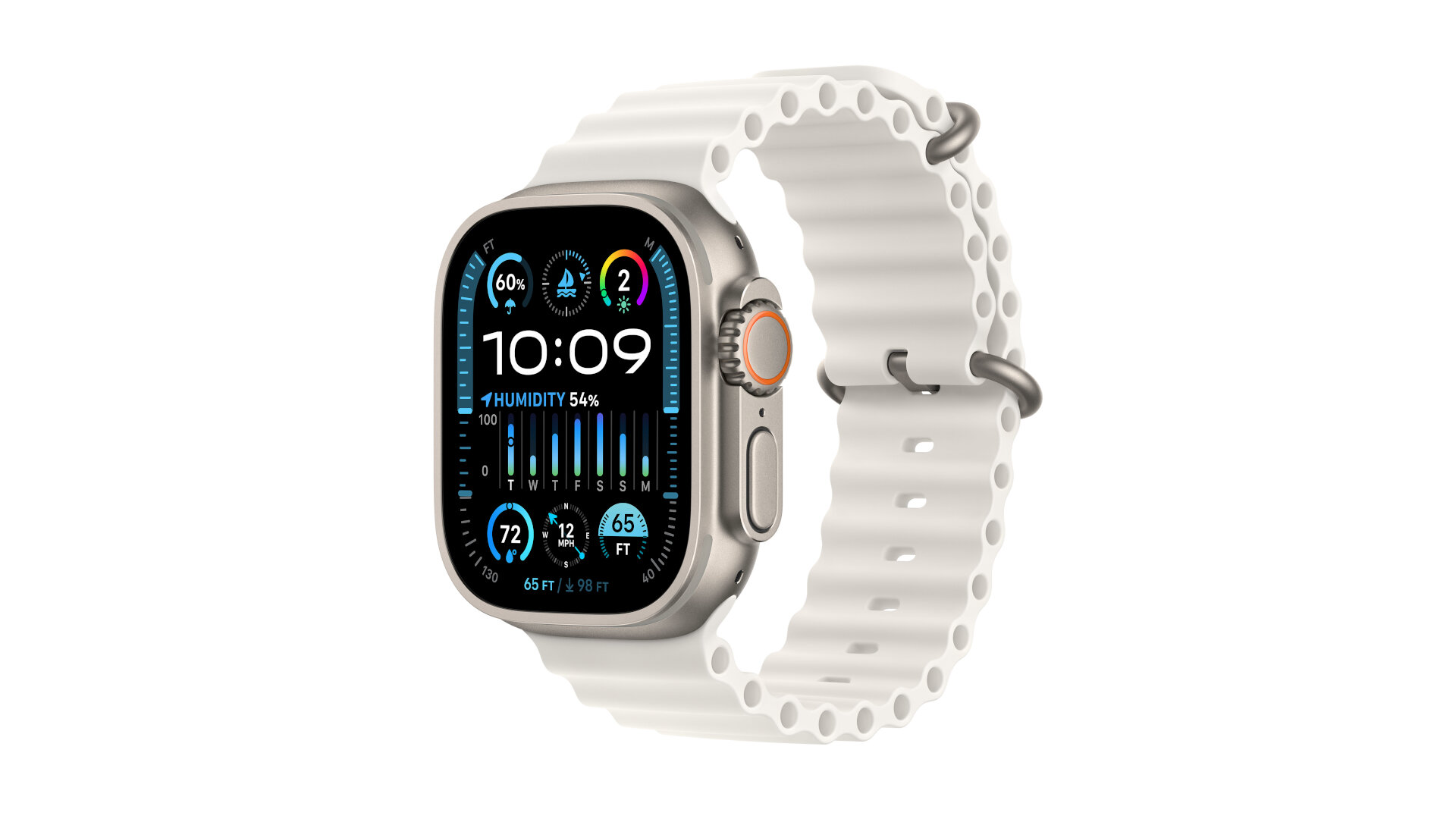 APPLE Watch Ultra 2 GPS + Cellular 49 mm Titanium Case/Witte Ocean Band