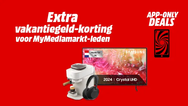 Exclusief in onze app voor alle myMediaMarkt-leden: extra vakantiegeldkorting voor het lange weekend!