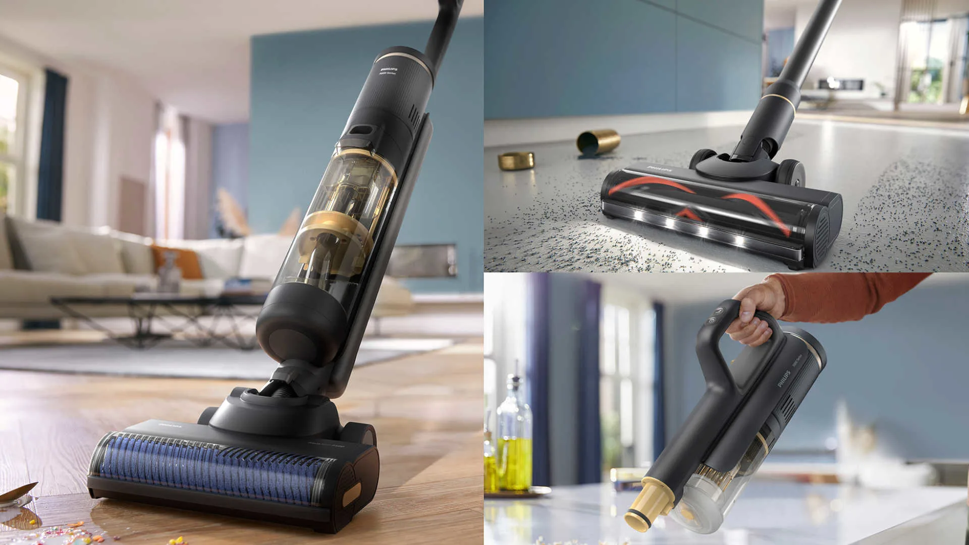 PHILIPS XW7264/11 7000 Series AquaTrio Steelstofzuiger 3 in 1 Geel