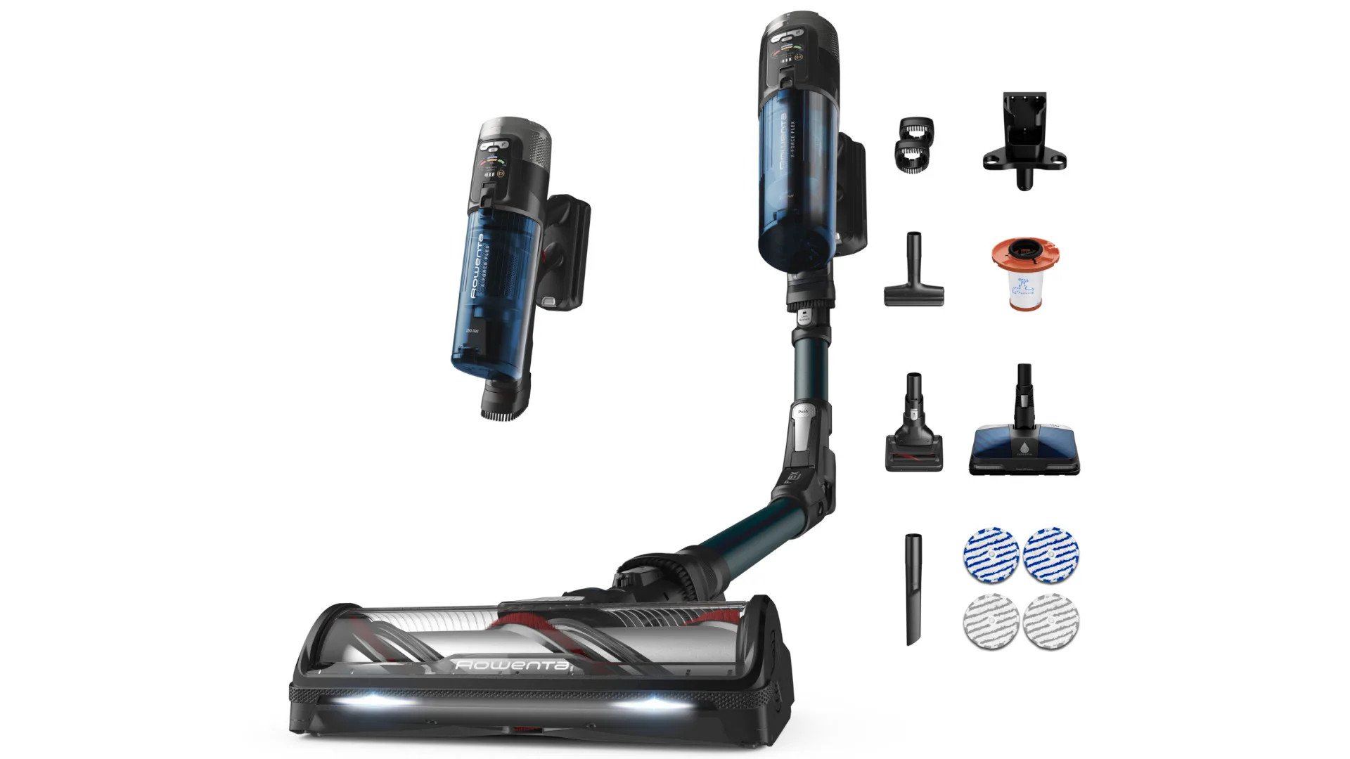 ROWENTA RH9AD1 X-Force Flex 13.60 Aqua Steelstofzuiger incl. kruimelzuiger Blauw