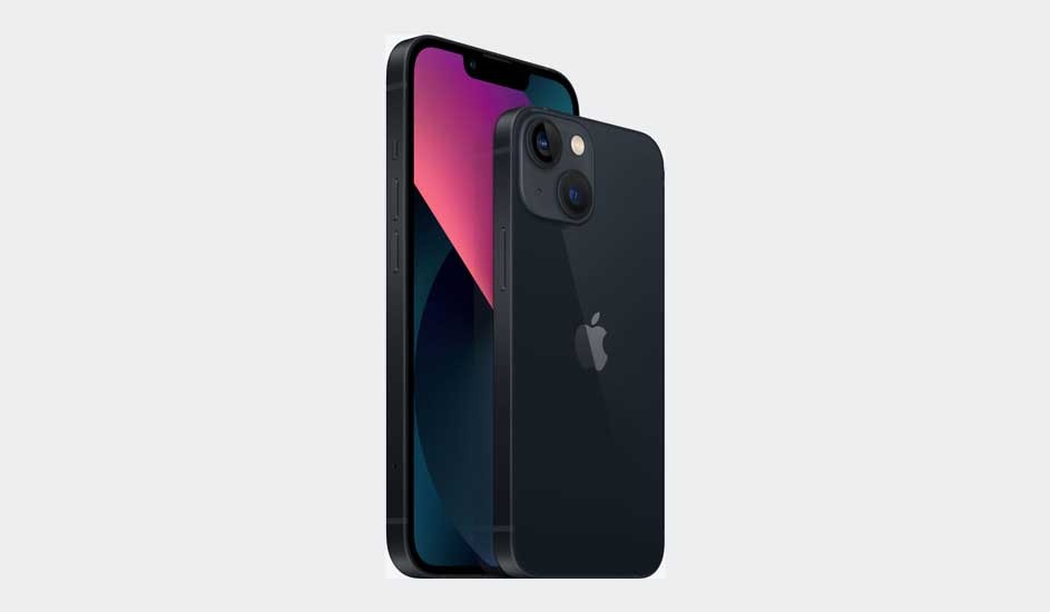 A sleek dark smartphone stands with its back facing camera, another behind it shows a vivid gradient display on a clean light background.