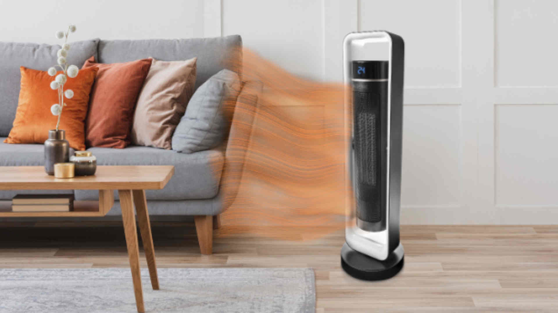 FGHB Mini-ventilatorkachel, Energiebesparend, PTC Keramische Elektrokachel, Geruisloos, Mobiele Elektrische Stopcontactverwarming 1200W/800W & Oververhittingsbeveiliging, Ventilatorkachel
